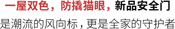 一屋双色，防撬猫眼，新品安全门 是潮流的风向标，更是全家的守护者